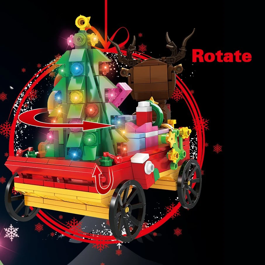 Woma proveedor Mayorista/Proveedor de juguetes educativos para niños los renos Elk Regalo Coche Juego de conjunto de la interacción con el padre hijo de ladrillos Bloques de regalo de Navidad