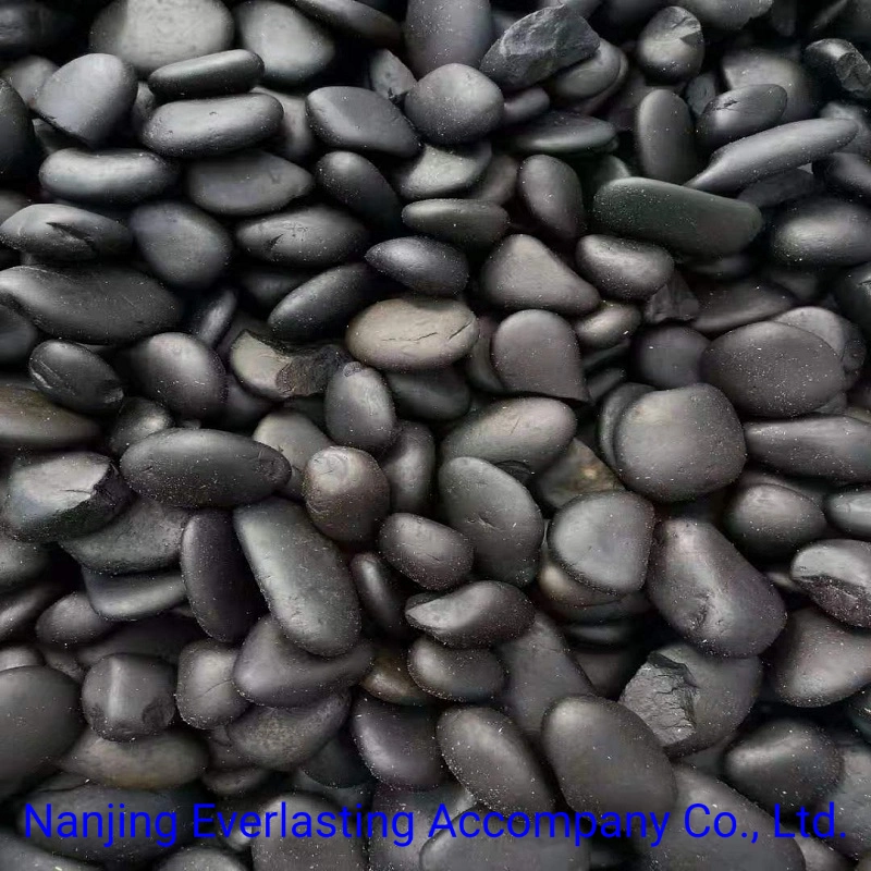 Pure Black Polished Pebble Stone Landscaping River Rock for Garden Decoration