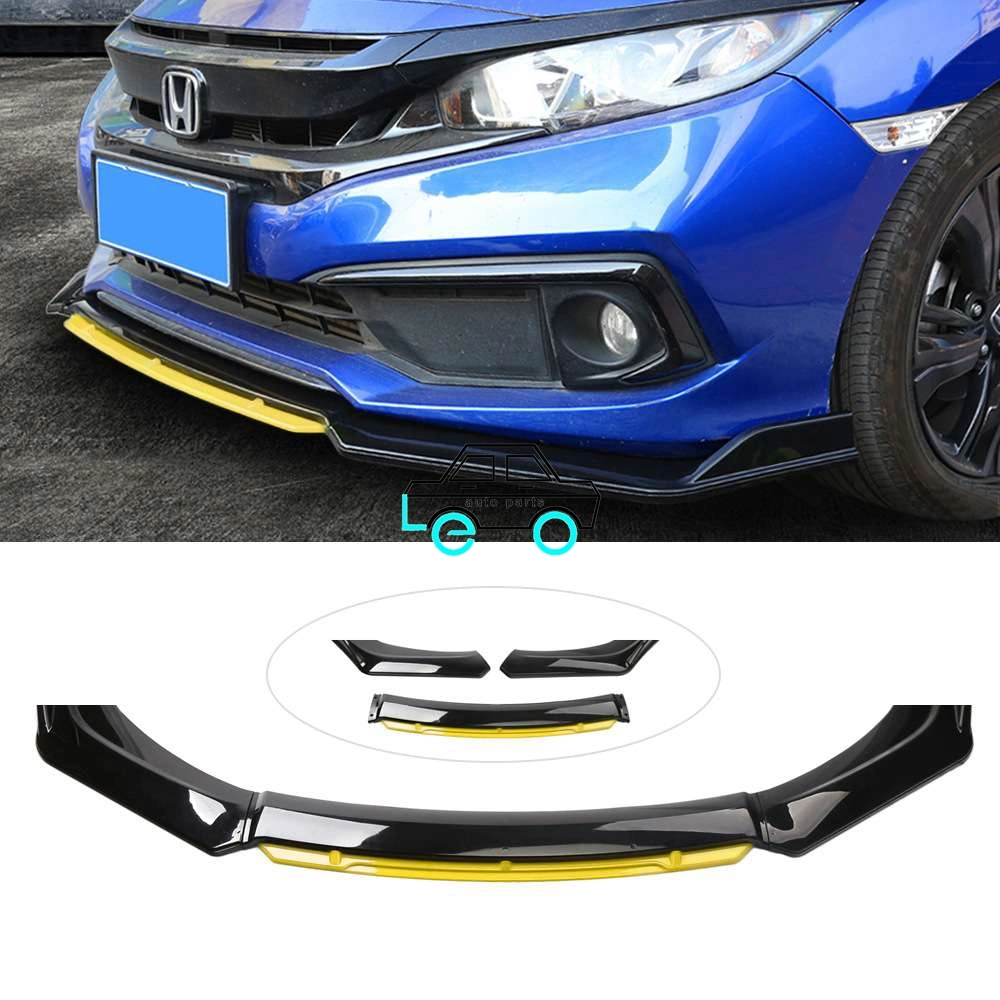 Leo Car Accessories Blue Yellow White Green Front Bumper Splitter Front Lip for Universal Cars