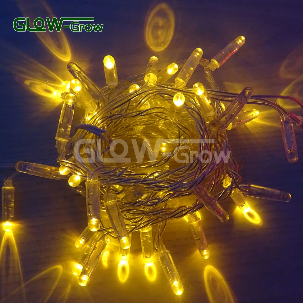 Cool White Transparent PVC Christmas LED String Light with Flash Bulb for Shopping Center Pub Club Concert Hall Cabaret Fashion Show Dance Stage Decoration