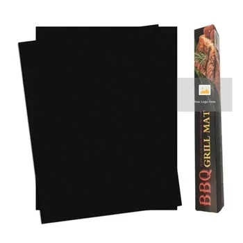 Environmentally Friendly Reusable Non-Stick Heat Resistant Black PTFE BBQ Grill Mat