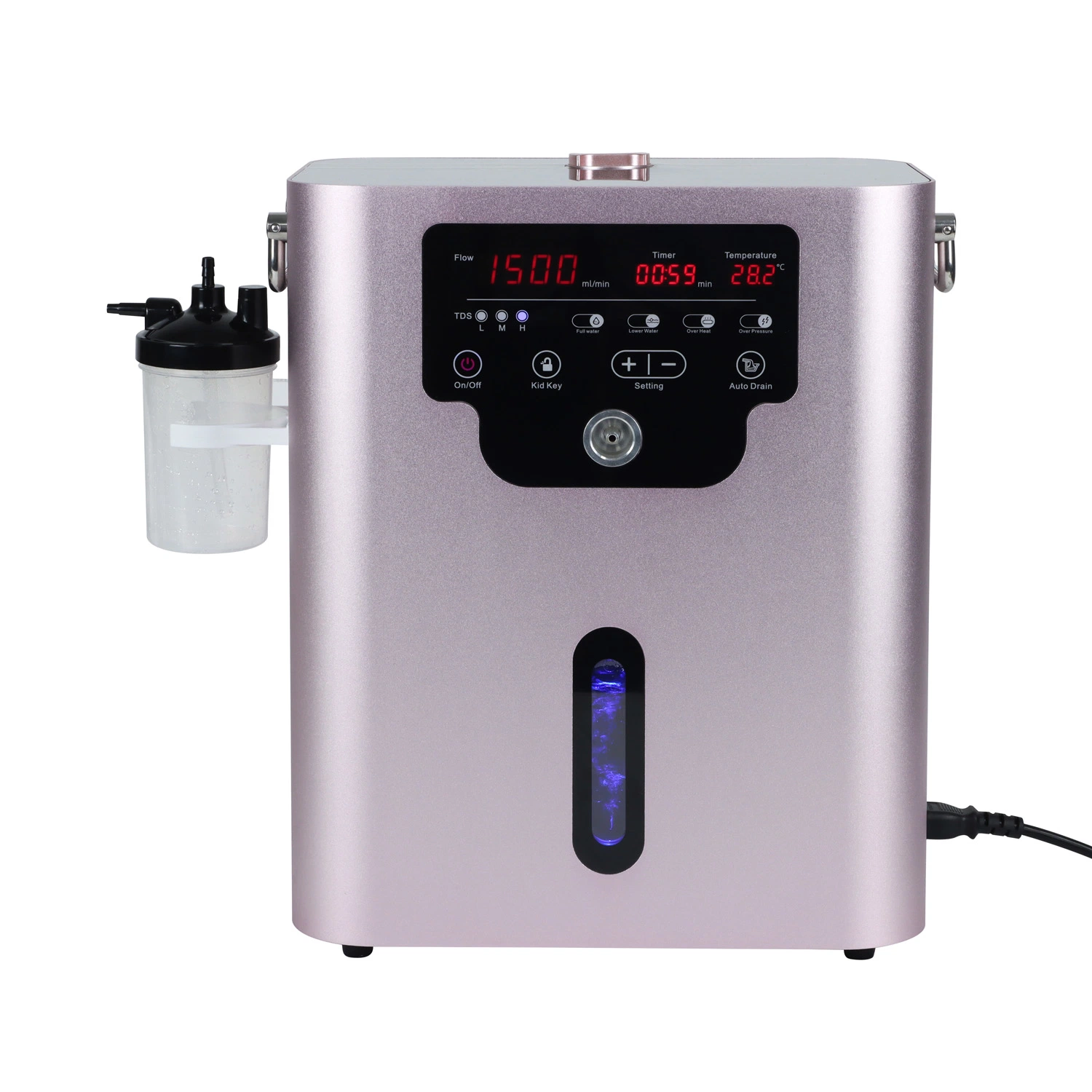 Professional 1500ml Hydrogen Inhaling Therapy Machine Spe Pem Electrolyzer for Parkinson's Disease