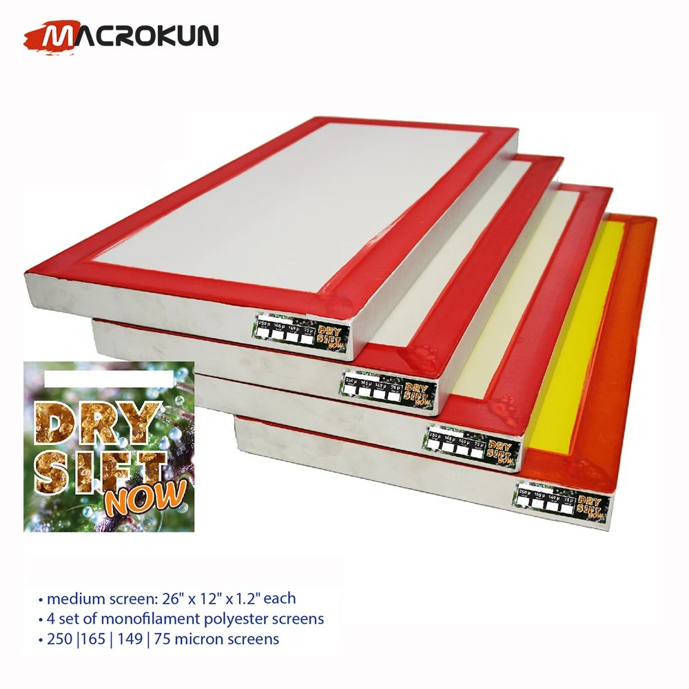 250 165 150 75 Micron Kief Screen, 1050 Lightweight Aluminum Silk Screen Frames