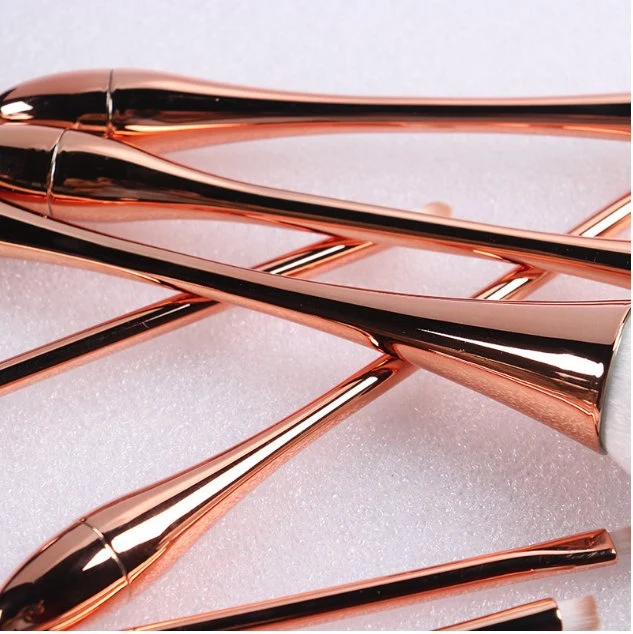 Rose Gold Color Cruelty Free Face Brush Set Makeup Brush Set