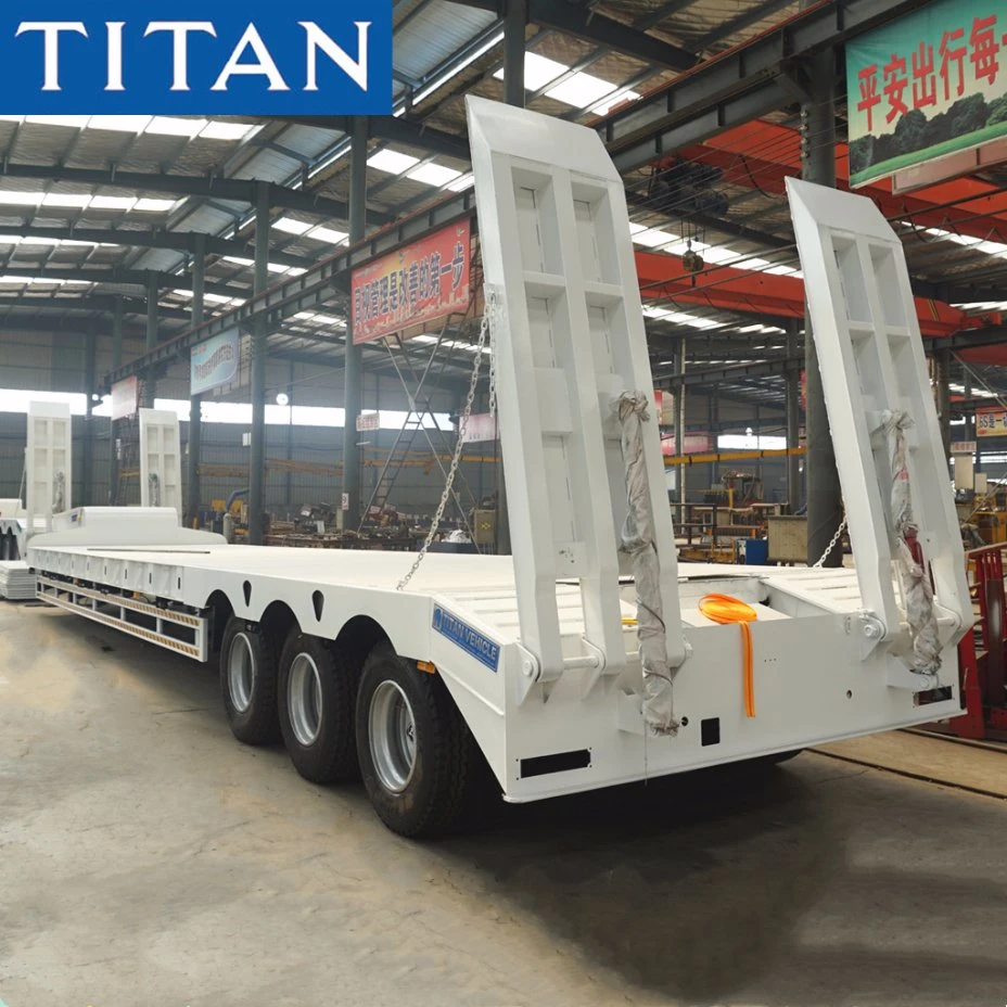 Eje 3 Titan excavadora 50 toneladas Transporter Lowboy semi remolque para venta