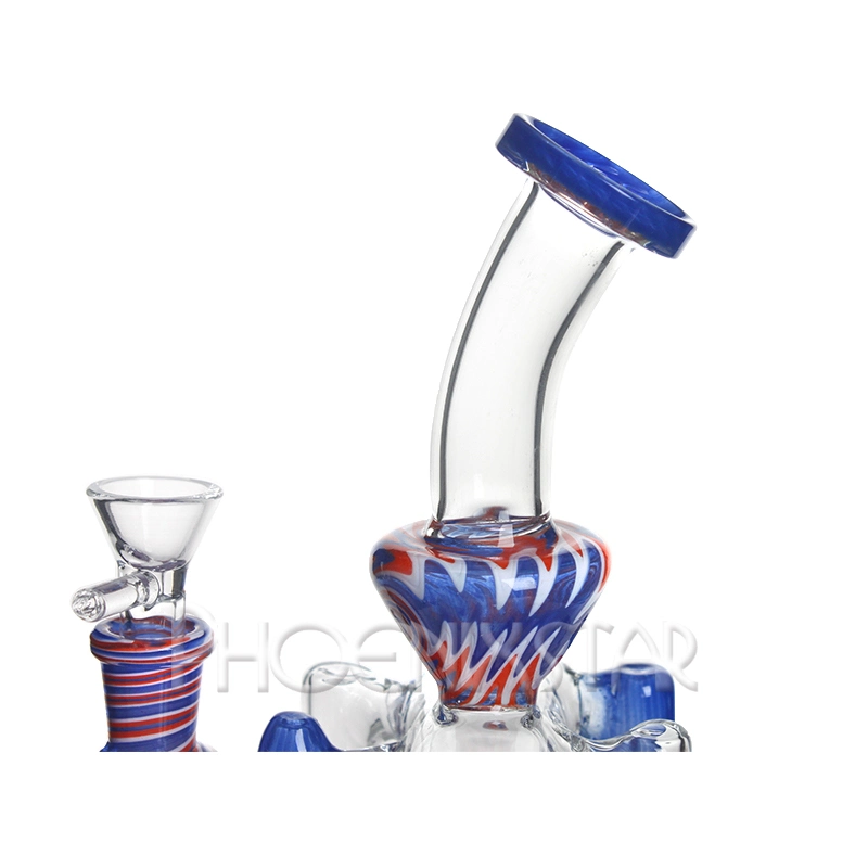 11 Inches Shisha Hookah Recycler Oil DAB Rig Showerhead Perc American Colors Northstar Glass Rod Bubbler Glass Smoking Pipe High quality/High cost performance 