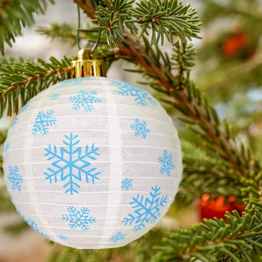 Christmas Festival Party Indoor Decoration Printing Pattern Lampshade Rice Paper Lantern