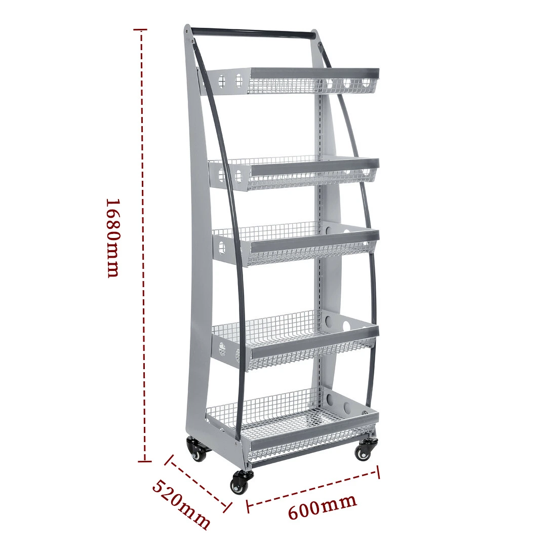 Tipo de suelo Mobiliable Multi-capa Soporte de canasto estante estante bastidor