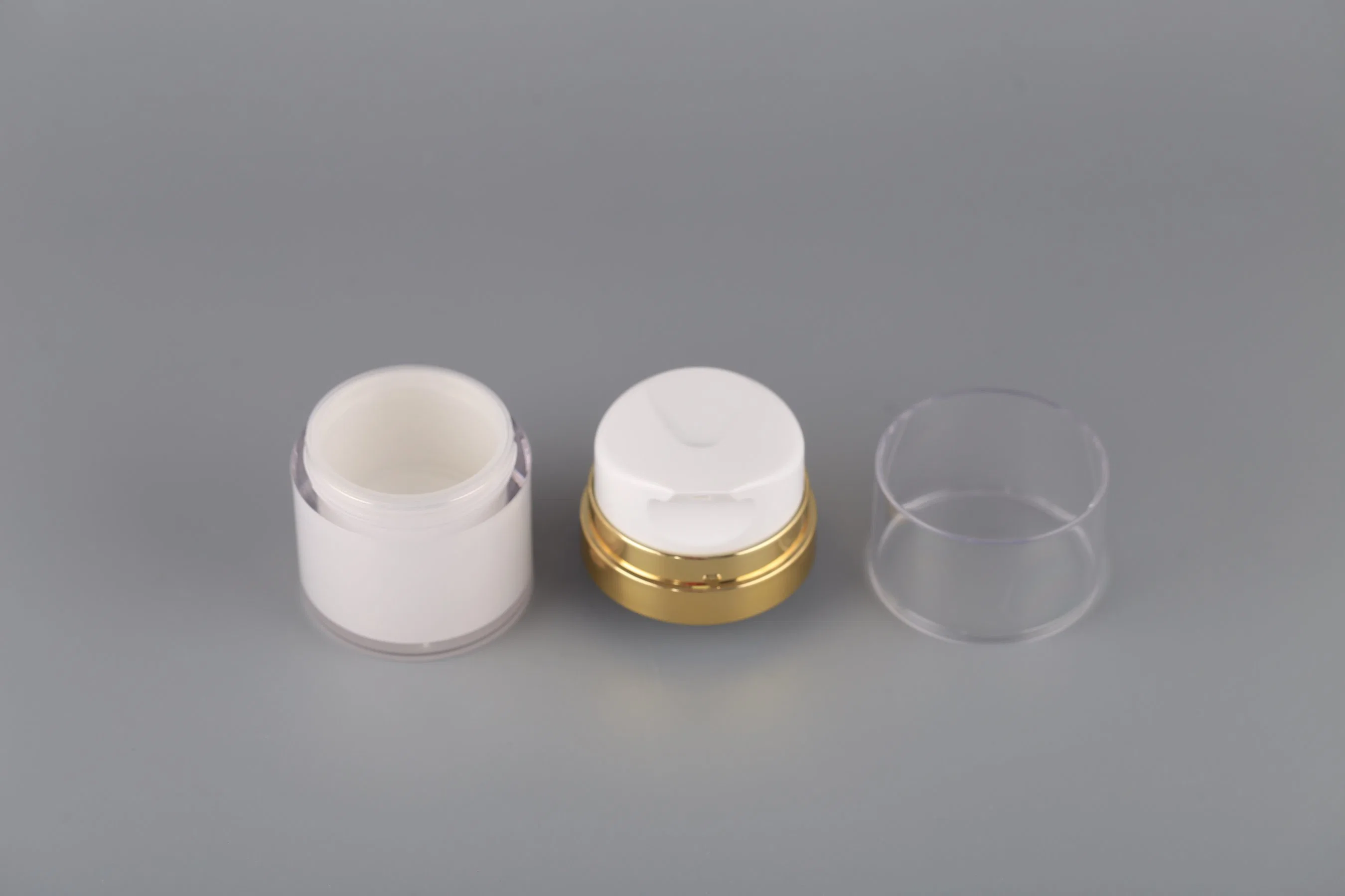 15g 30g 50g Pure Color White Plastic Cosmetic Container Airless Pump Jar Packaging for Cream