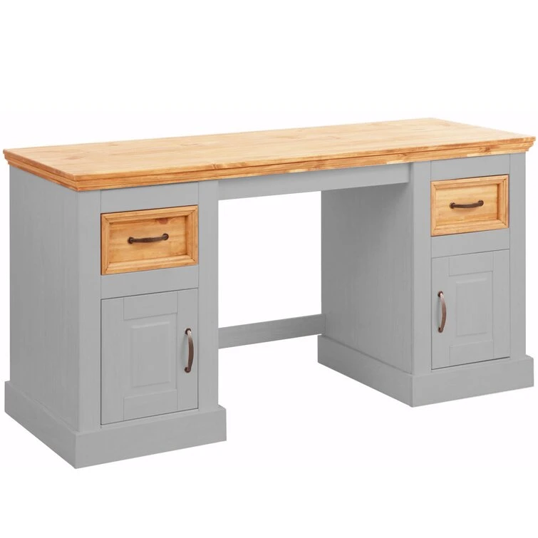 Custom Latest Rustic Modern Wooden Executive Table Luxury Wood Home Office Working Desk with Door and Drawers