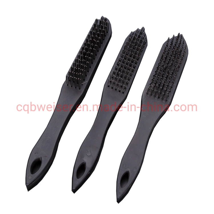 Economic Black Color PP Plastic Handle Steel Wire Brush