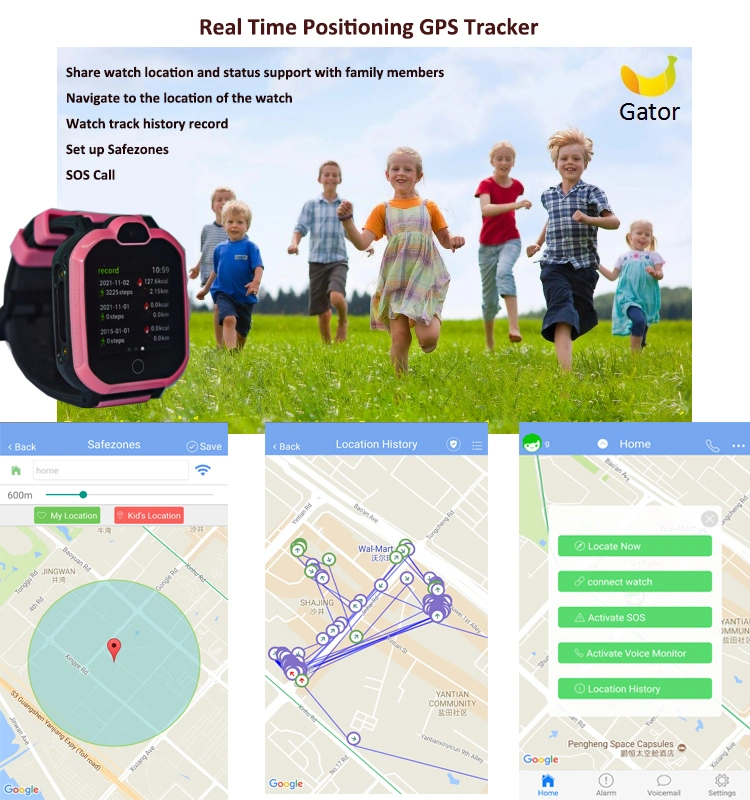 Manufacturer Wholesale/Supplier Sos Call Location Device 4G GPS Smart Watch for Kids