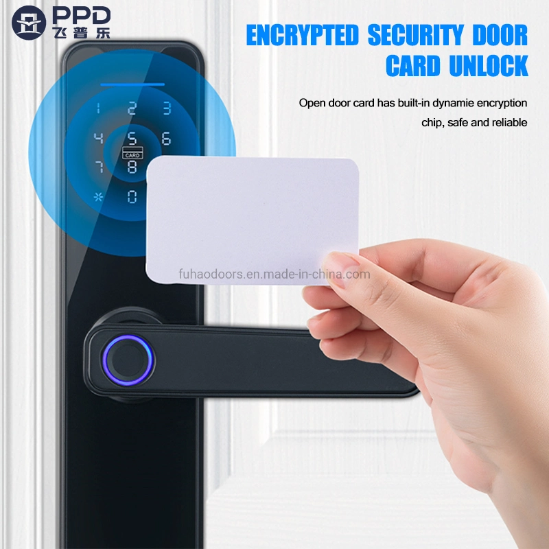 Hot Sale Tuya APP Remote Control Black Fingerprint Door Lock Password Unlocking Keyless Electronic Door Lock Biometric Smart Lock