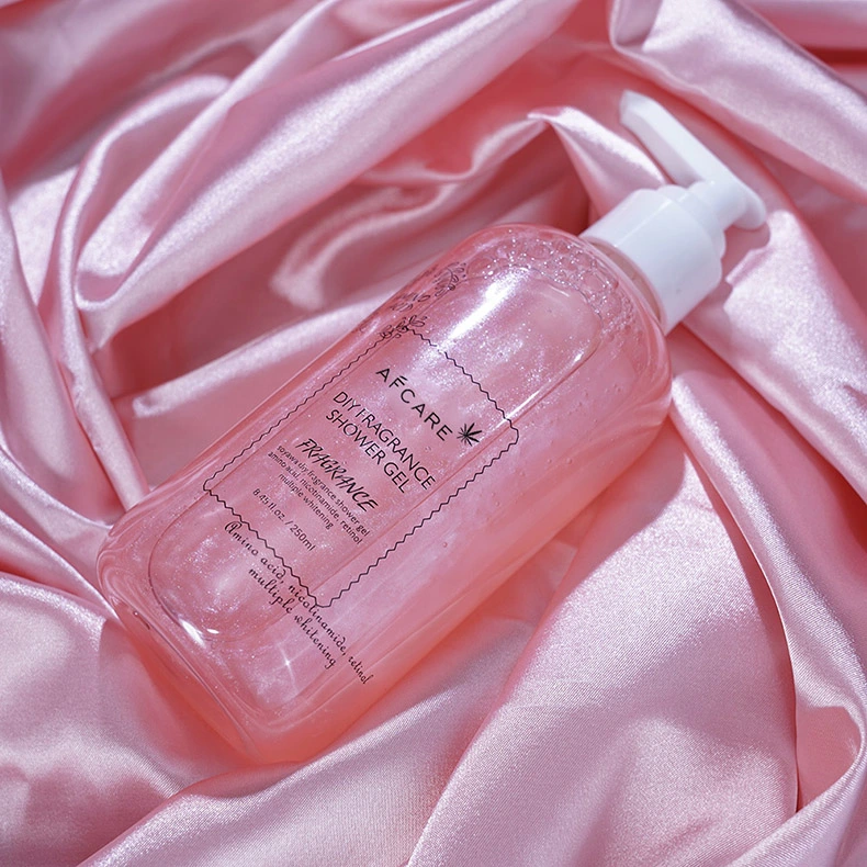 Le lissage Peau Peau La décoloration rose Gel Douche Vulcanice demande des clients de la boue Gel Douche fraise