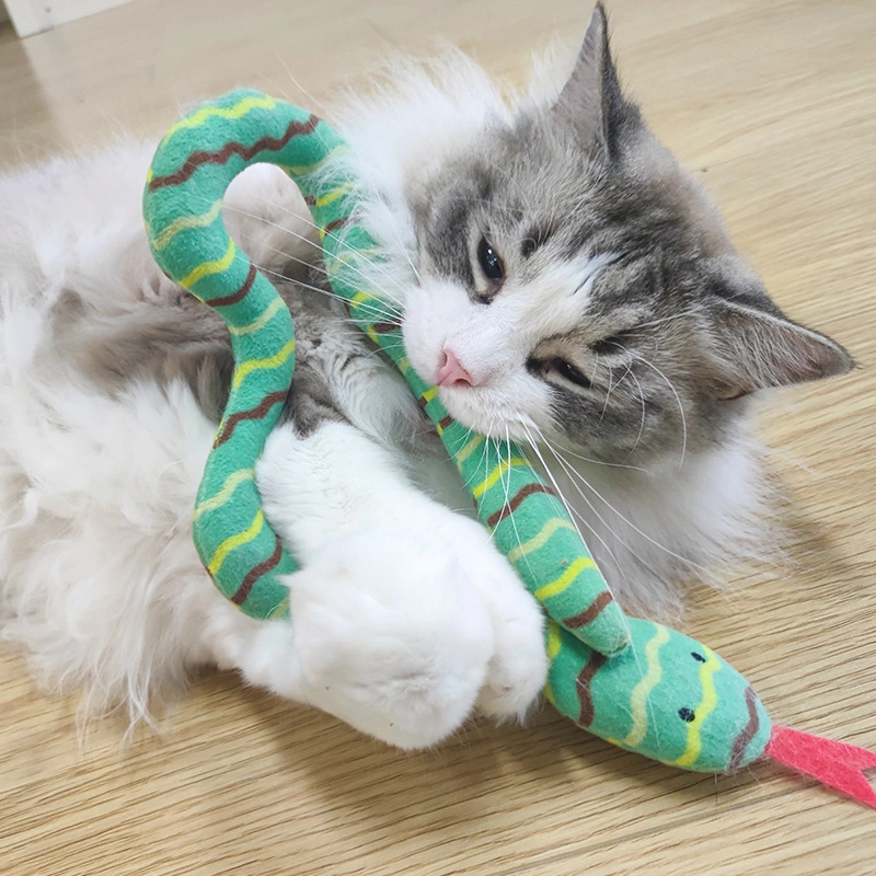 Wholesale/Supplier Pet Product Cat Plush Toys Snake Color Cute Funny 52cm Durable Chewing Cat Toy with Catnip