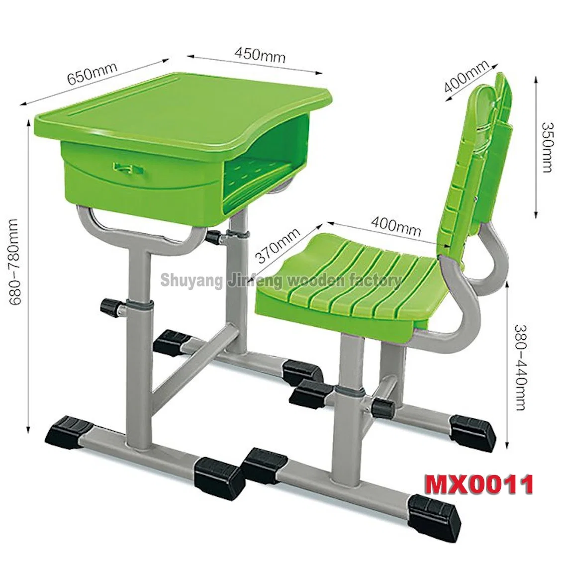 Mx0006 Furniture Height Adjustable School Desks and Chair Set