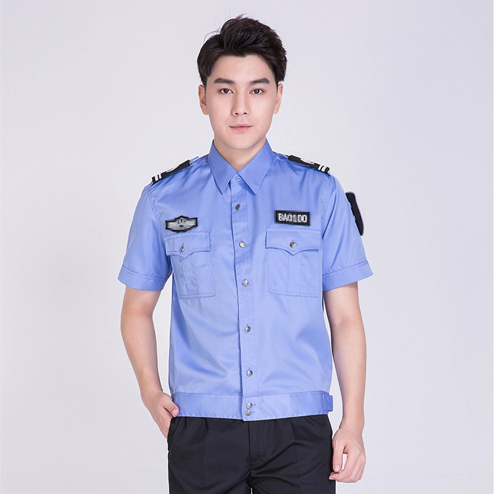 Classical Summer Fashion Men Short Sleeve Military Style Uniform Shirt with Epaulets Pocket