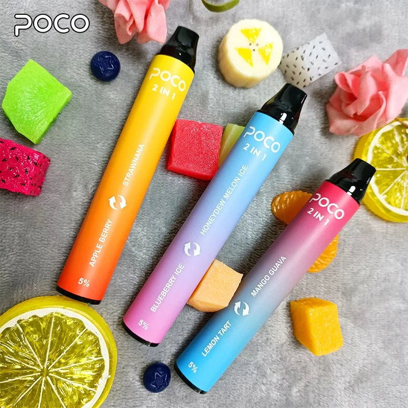 Mini Cigarette Disposable E Cigarette Empty China Poco Vape Pen 2 Flavor in 1 Device Electrnic 2000 Puff