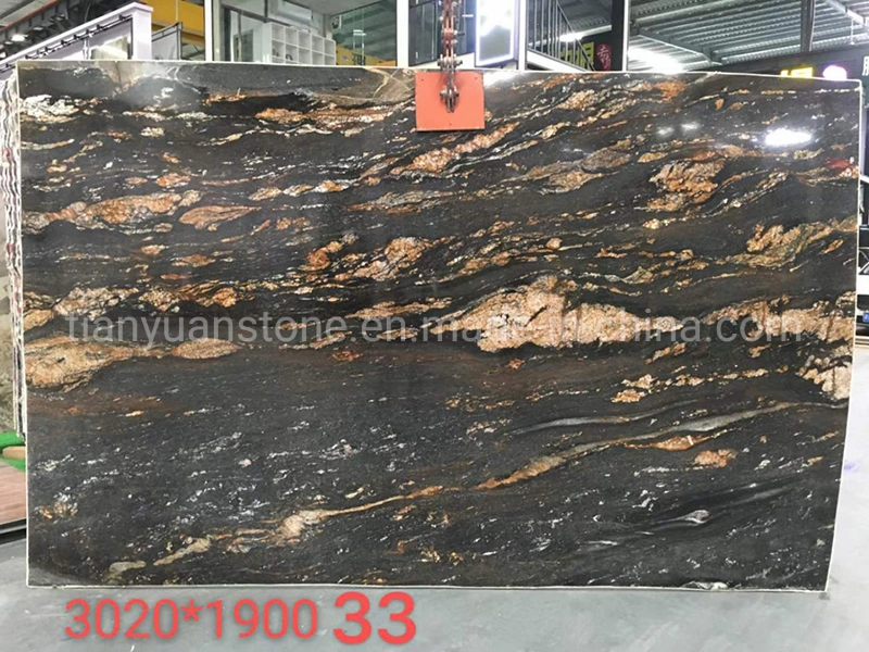 Chinese White, Gold, Black Granite Kitchen Countertop for Building Project