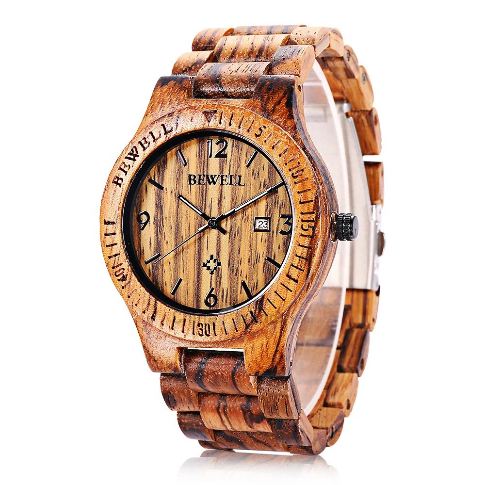 New Design Factory Direkt Liefern Mode Stock Artikel Bewell Luxury Umweltfreundliche Holz Geschenke Herren Armbanduhr
