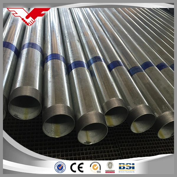 BS1387 En10255 Hot Dipped Galvanized HDG Steel Water, Gas Pipe with Threading End and Socket