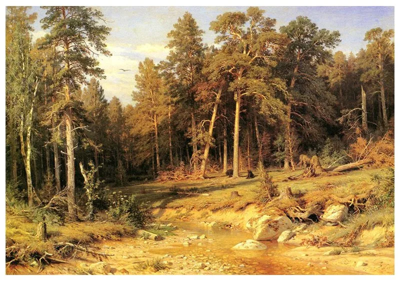 Los artistas famosos pintura al óleo, pintura, obra maestra de arte Oleo, bosques de pino (1872 años) --Iván Shishkin