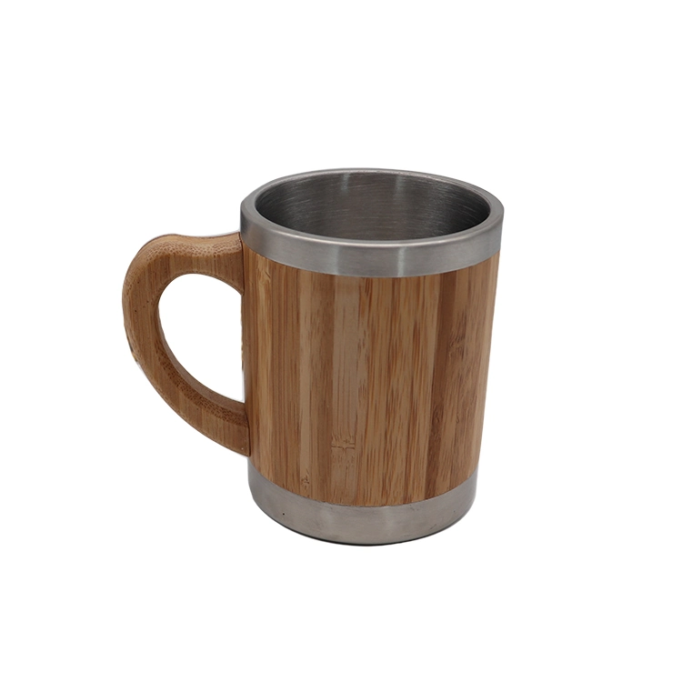 Design Promocional canecas de aço térmica de bambu copos de café de Viagens garrafa de água Bambu Basculante personalizada