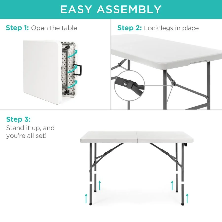 4ft En581 Mesa de comedor de plástico de HDPE plegable portátil