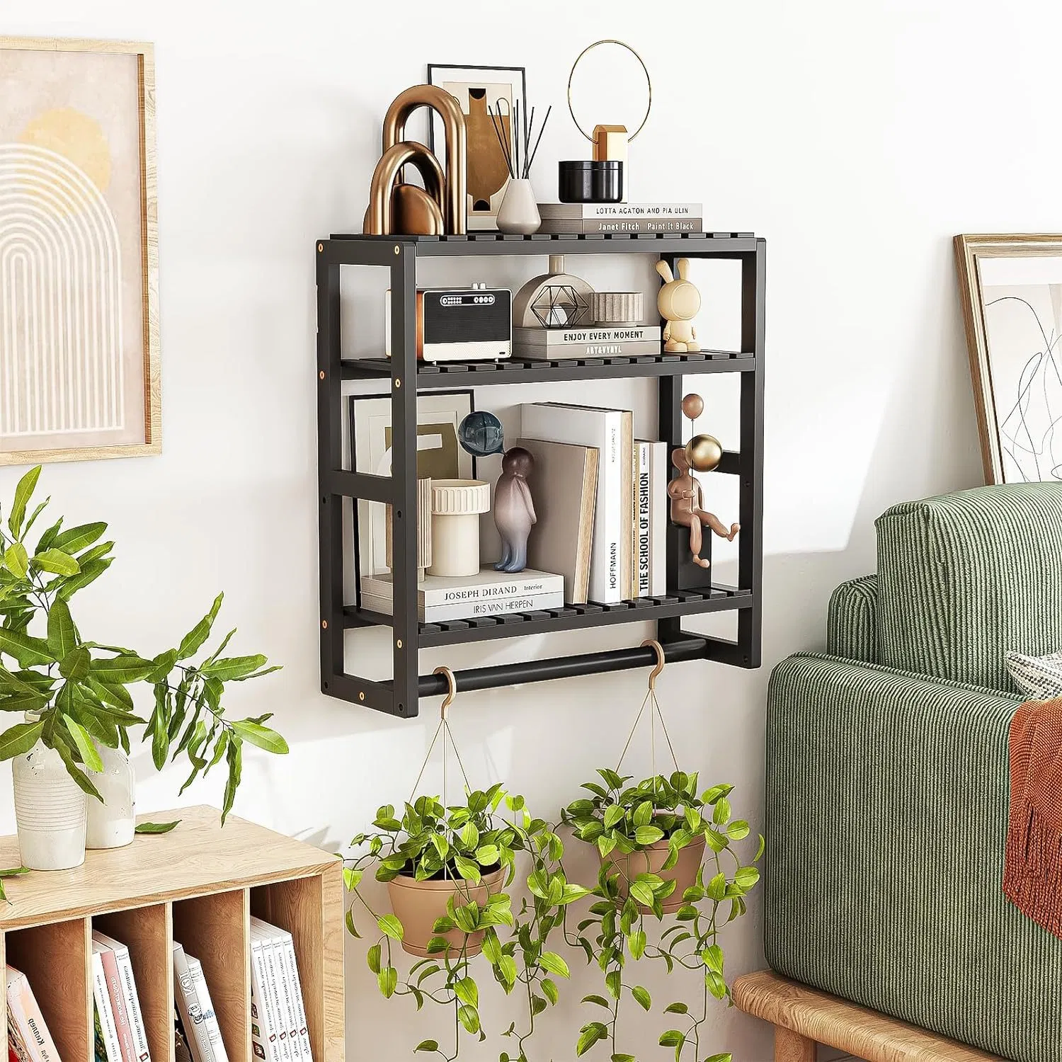 Solid Wood Bathroom Shelves for Bathroom Kitchen