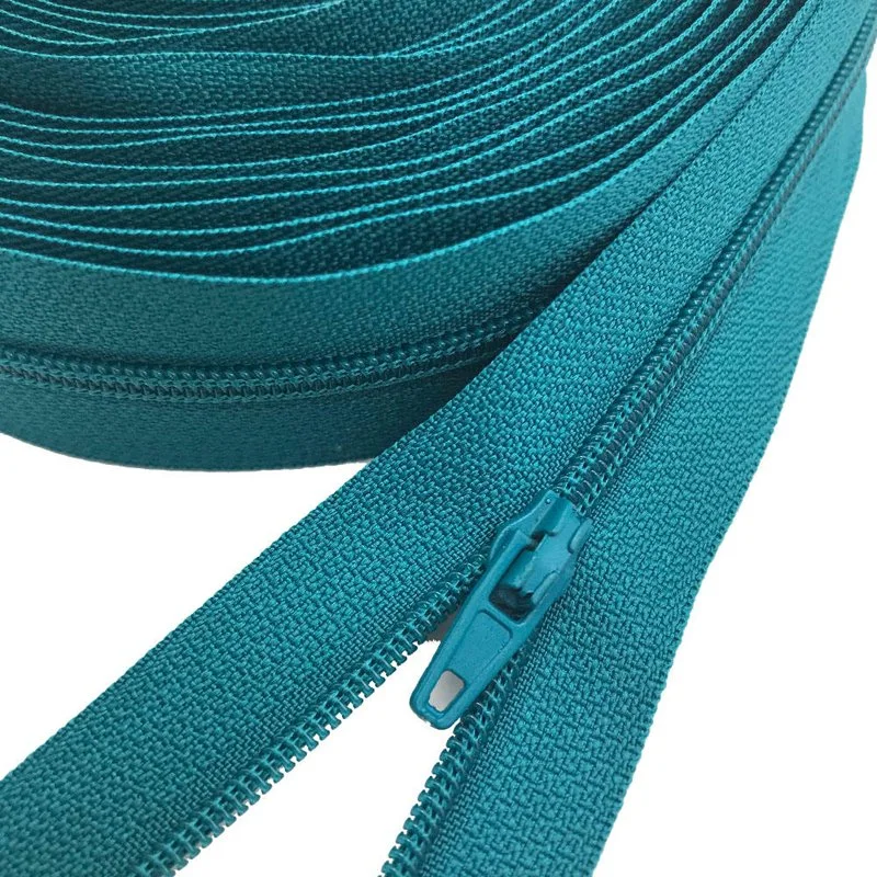 Zipper Manufacturer Custom Color #5 #3 Plastic Nylon Zipper Open End 60cm Plastic Zipper