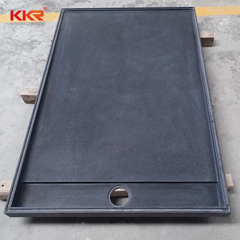 Black Sanitary Ware Rectangular Resin Stone Acrylic Stone Shower Tray Solid Surface Shower Base 0730