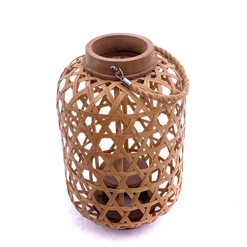 Different Shape Handmade Bamboo Lantern Candle Holder Factory Price