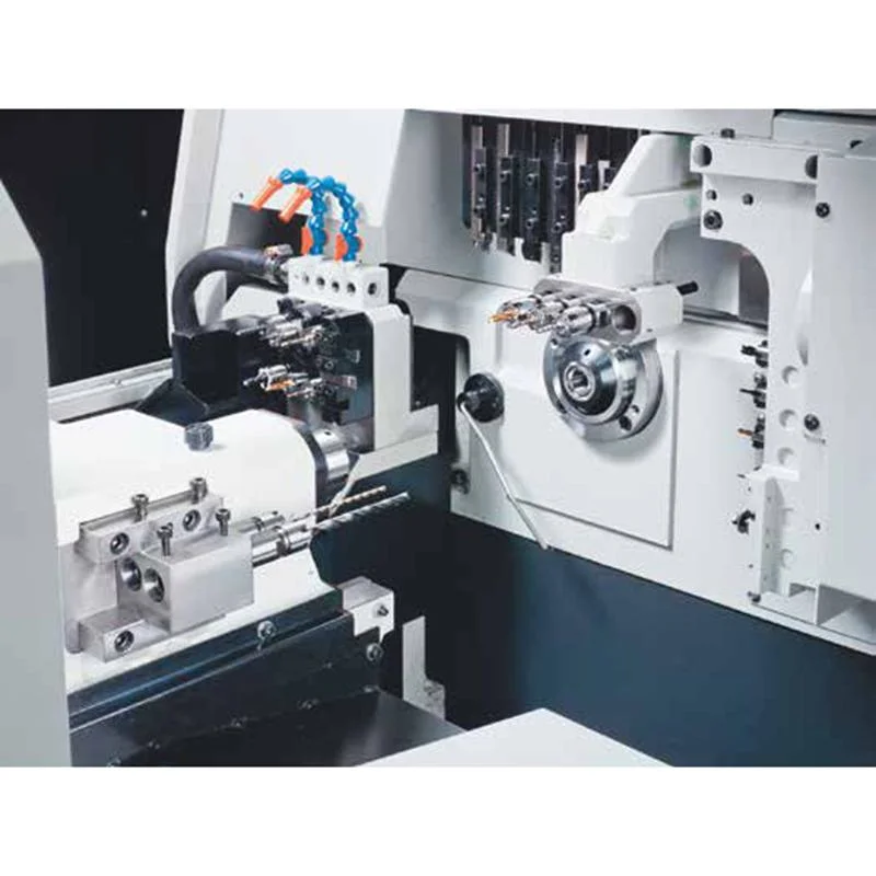 8 axes automatique 2 broches CNC Type suisse Lathe machine Pour l'industrie de la réfrigération (JSL-20RBY)