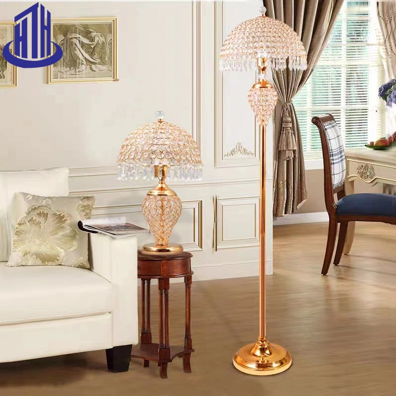 European Light Luxury Gold-Plated Crystal Living Room Interior Lighting Floor Lamp (9030)