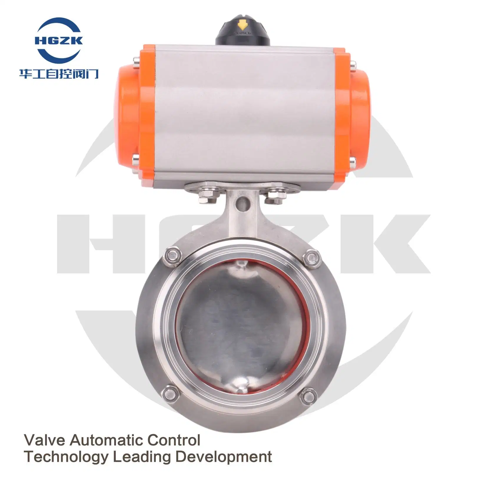 Food Industry Pneumatic Actuated Sanitary Butterly Valve