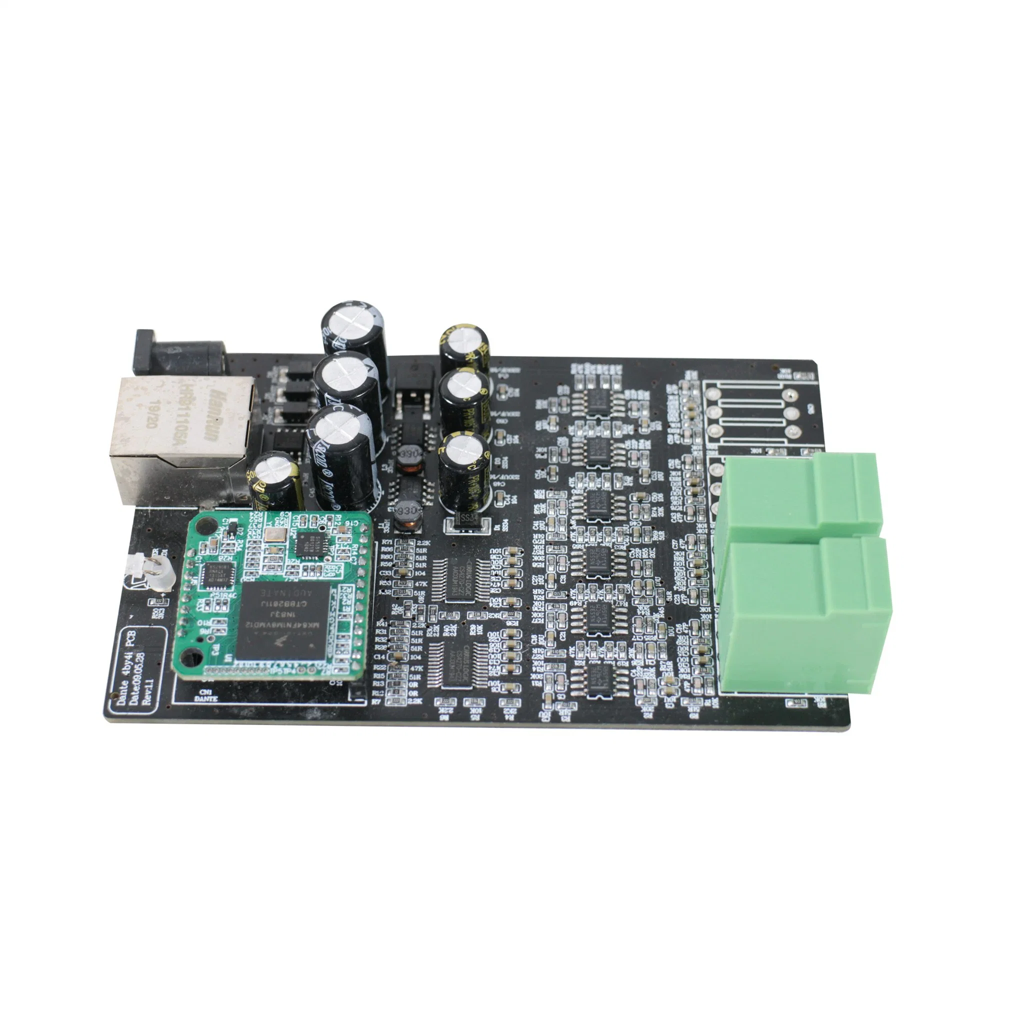 Dante 2 in 2 out PCB Board Ideal Audio Interface to Increase The Number of Microphones or Aux Inputs