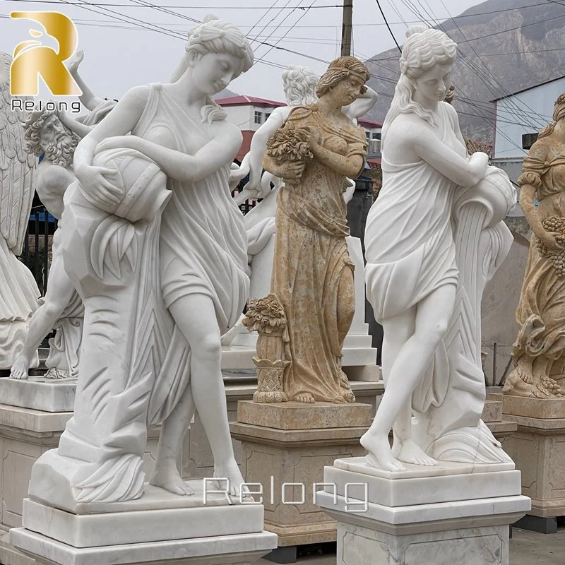Tamaño de vida Clásica Ancient Roman Marble Carving Warrior Statues for Decoración al aire libre