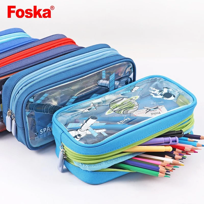 Foska Oxford Material Good Quality School Pencil Bag