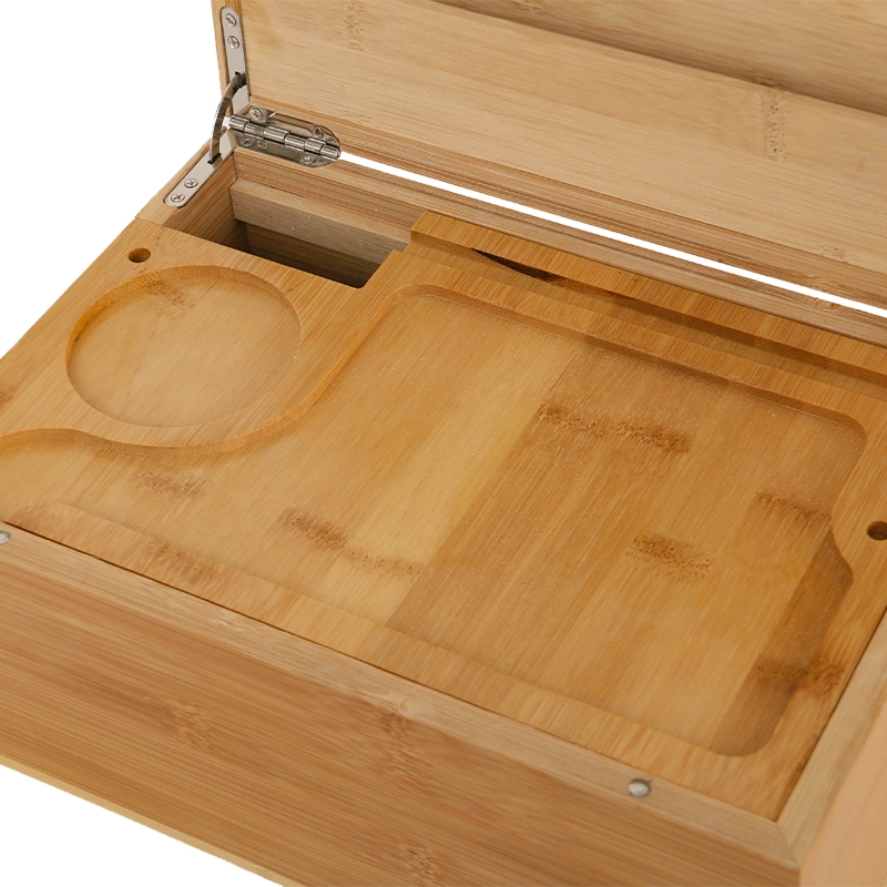 Manufacturer Smell Proof Wooden Smoking Natural Bamboo Stash Box with Rolling Tray