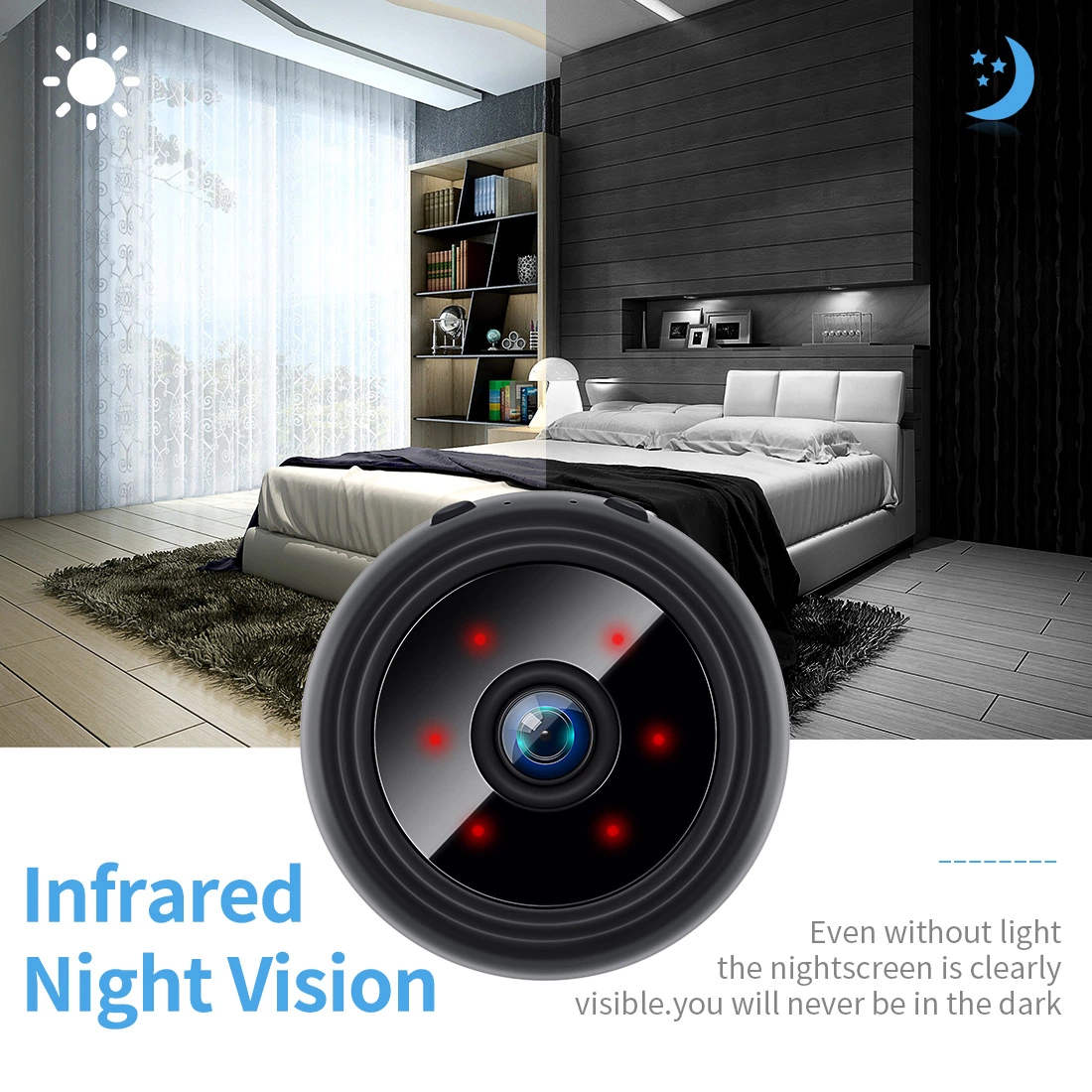 W9 WiFi Mini Camera HD 1080p Night Vision Motion Detection Home Security Camcorder Wireless Überwachungskamera