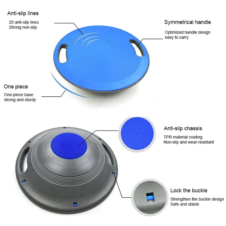 Rolo de treino de ioga balancear auto-equilíbrio de plástico resistente ao uso intensivo Placa de equilíbrio com pegas