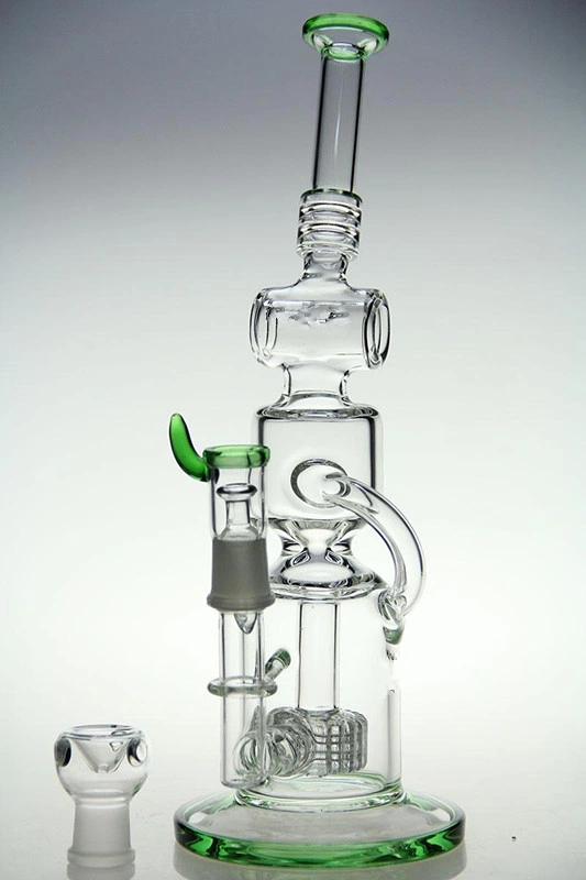 China Manufacturer Double Recycler Tobacco Glass Smoking Water Pipe