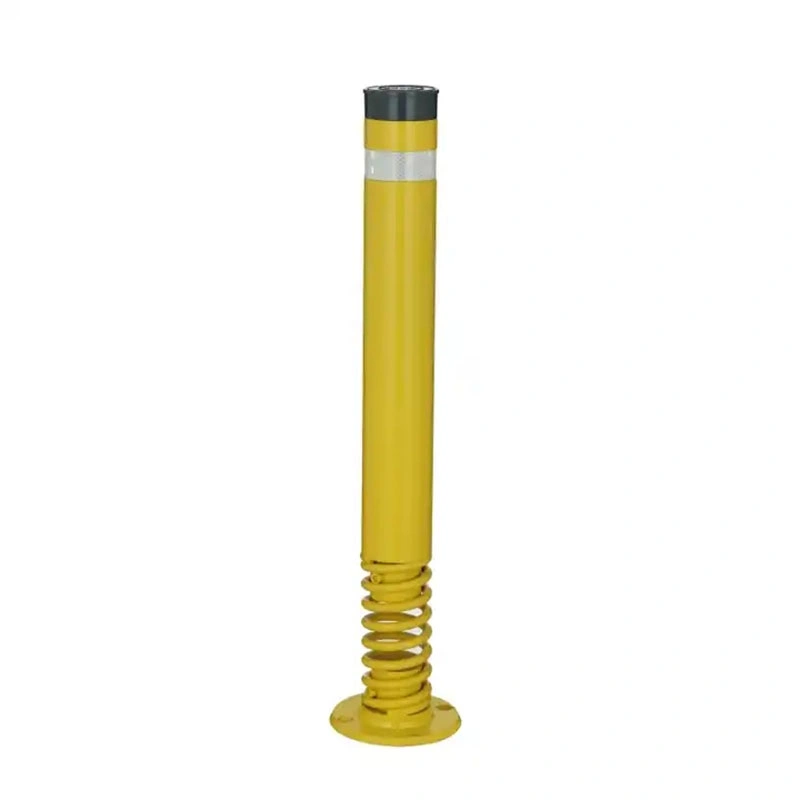 24"H Round Bollard Safety Customized Retractable Stainless Steel Removable Street Safety Bollard