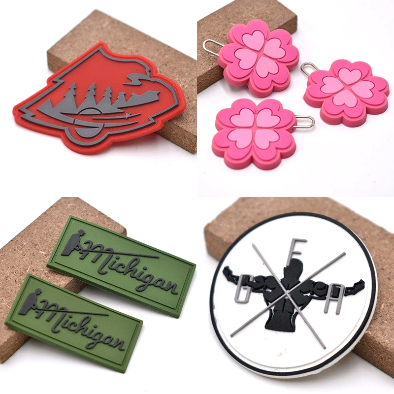 Custom Design Logo 3D Soft PVC Rubber Patch Label Embossed Silicone Badge Garment Accessories for Cloth