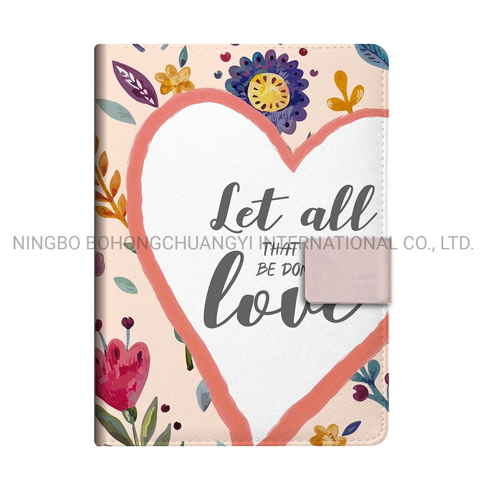 Custom PU Journal Notebook Diarywith Buckle Let All Love