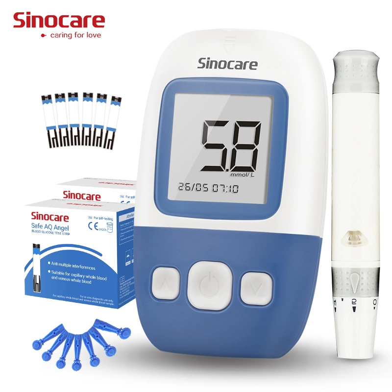 Sinocare Manufacturers Blood Glucose Meter Machine with Glucometer Test Strip Diabetic Test Strips