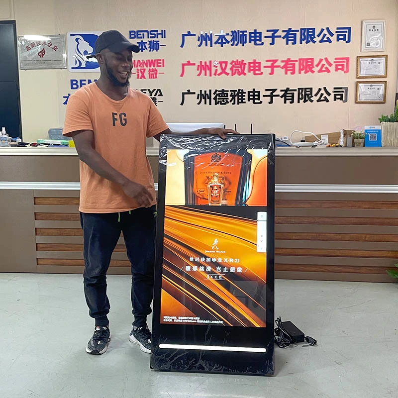 43 Inch LCD IP65 Waterproof Floor Stand Touch Screen Kiosk Advertising Display Commercial Digital Signage Outdoor Battery Kiosk