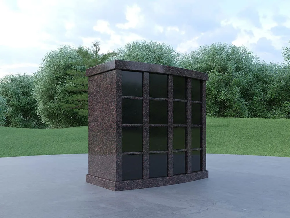 Rectangle Shape Granite Columbarium with 24 Niches, 36 Niches and 72 Niches