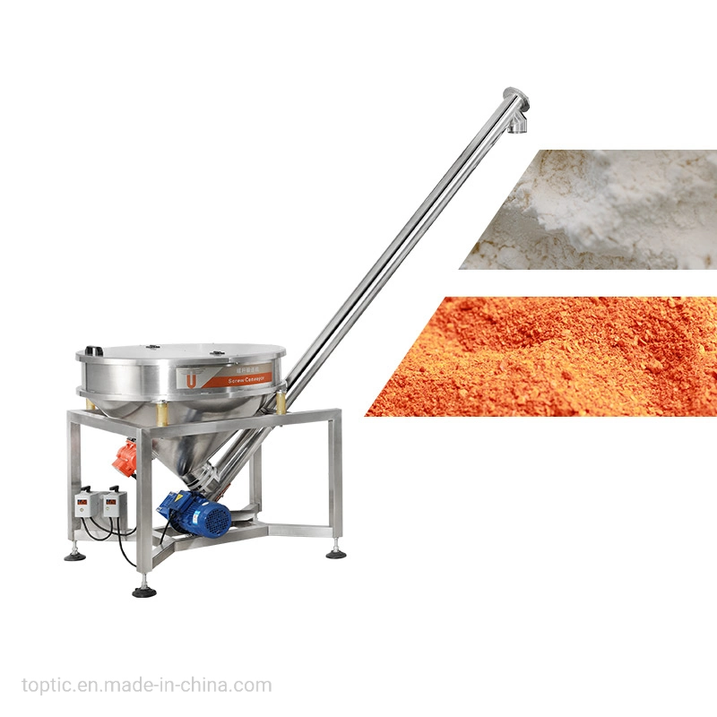 ODM/OEM Cocoa Powder Flour Powder Conveying 200L Hopper Volume Screw Conveyor