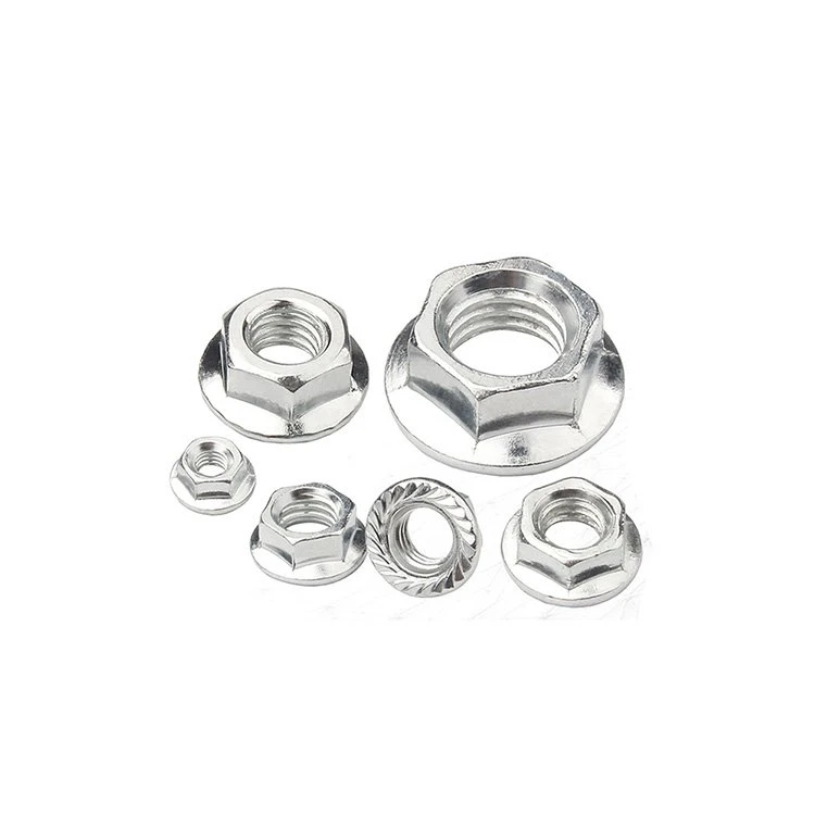 DIN6923 SS304 316 Hex Flange Nuts Grade 10 Motorcycle Accessories Auto Parts for Seismic Support Coupling